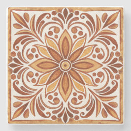 Mexican Talavera Braun Elegante Hochzeit bevorzugt Steinuntersetzer