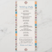 Mexican Talavera Colorful Floral Fiesta Wedding Programm (Rückseite)