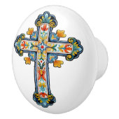 Mexican Talavera Cross Ceramic Knob Keramikknauf (Rechts)