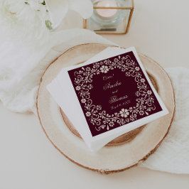 Mexican Talavera Deep Red Wedding  Serviette