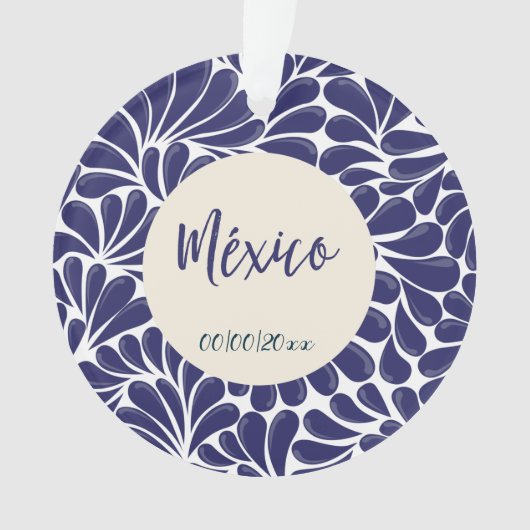 Mexican Talavera Design Akrylus Ornament (Vorderseite)