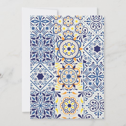 Mexican Talavera Design Bridal Dusche Einladung (Rückseite)