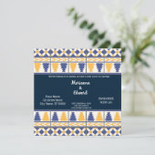 Mexican Talavera Design Wedding Einladung (Stehend Vorderseite)