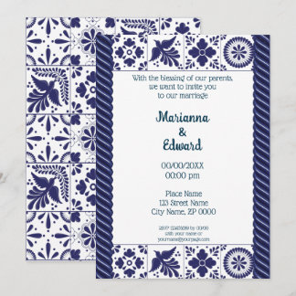 Mexican Talavera Design Wedding Einladung