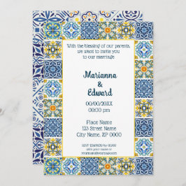 Mexican Talavera Design Wedding Einladung