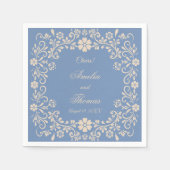 Mexican Talavera Dusty Blue Wedding Serviette (Vorderseite)