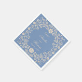 Mexican Talavera Dusty Blue Wedding Serviette (Ecke)