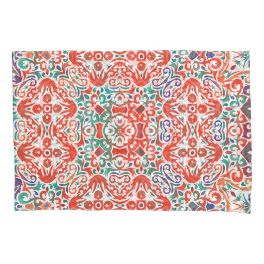 Mexican Talavera: Ethnic Tile Collage. Kissenbezug (Vorderseite)