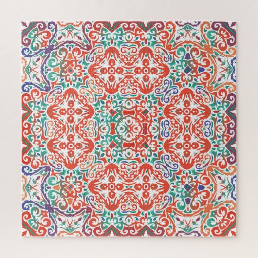 Mexican Talavera: Ethnic Tile Collage. Puzzle (Vertikal)