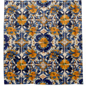 Mexican Talavera Fiesta Spanish Tile Duschvorhang (Vorderseite)