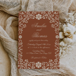 Mexican Talavera Floral Wedding Einladung