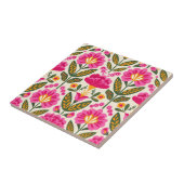 Mexican Talavera Flowers Fuchsia Pink Floral  Fliese (Seite)