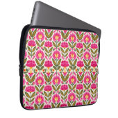 Mexican Talavera Flowers Retro Pink Botanical Laptopschutzhülle (Vorne Rechts)
