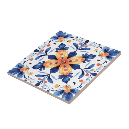 Mexican Talavera Hacienda Style Blume Tile Fliese (Seite)