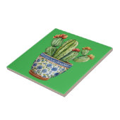 Mexican Talavera Hacienda Style Cactus Tile Fliese (Seite)