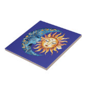 Mexican Talavera Hacienda Style Sun Moon Tile Fliese (Seite)