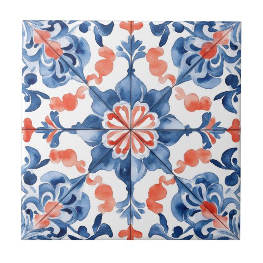 Mexican Talavera Hacienda Style Tile Fliese (Vorderseite)