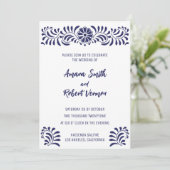 Mexican Talavera Hochzeit Einladung (Stehend Vorderseite)
