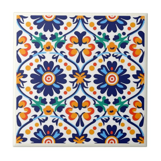 Mexican Talavera Keramik Tile Collection Fliese (Vorderseite)