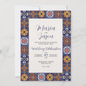 Mexican Talavera Majolica Colorful Classic Wedding Einladung (Vorderseite)