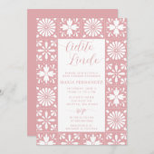 Mexican Talavera Pink Cielito Lindo Baby Dusche Einladung (Vorne/Hinten)