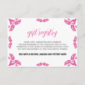 Mexican Talavera Pink Floral Minimalist Wedding Begleitkarte (Vorderseite)