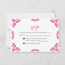Mexican Talavera Pink Floral Minimalist Wedding