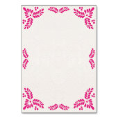 Mexican Talavera Pink Floral Minimalist Wedding Tischnummer (Rückseite)