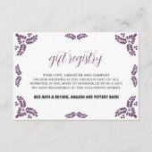 Mexican Talavera Purple Floral Minimalist Wedding Begleitkarte (Vorderseite)