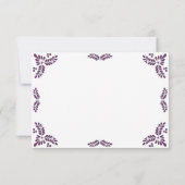 Mexican Talavera Purple Floral Minimalist Wedding RSVP Karte (Rückseite)