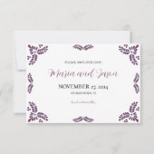 Mexican Talavera Purple Floral Minimalist Wedding Save The Date (Vorderseite)