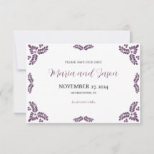 Mexican Talavera Purple Floral Minimalist Wedding