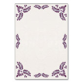 Mexican Talavera Purple Floral Minimalist Wedding Tischnummer (Rückseite)