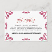 Mexican Talavera Red Floral Minimalist Wedding Begleitkarte (Vorderseite)