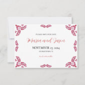 Mexican Talavera Red Floral Minimalist Wedding Save The Date (Vorderseite)
