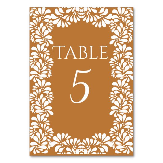 Mexican Talavera Terracotta Papado Picado Tischnummer (Vorderseite)