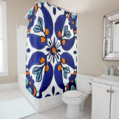 Mexican Talavera Terracotta Tile Design Nr. 1 Duschvorhang (Beispiel)