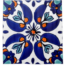 Mexican Talavera Terracotta Tile Design Nr. 1 Duschvorhang