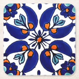 Mexican Talavera Terracotta Tile Design Nr. 1 Rechteckiger Pappuntersetzer