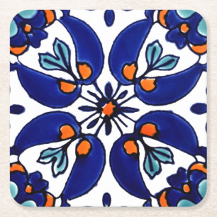Mexican Talavera Terracotta Tile Design Nr. 1 Rechteckiger Pappuntersetzer