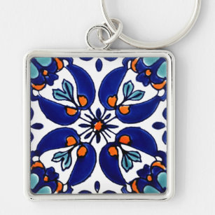 Mexican Talavera Terracotta Tile Design Nr. 1 Schlüsselanhänger