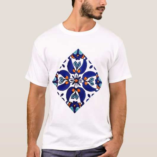 Mexican Talavera Terracotta Tile Design Nr. 1 T-Shirt (Vorderseite)