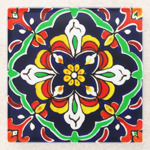 Mexican Talavera Terracotta Tile Design Nr. 2 Glasuntersetzer