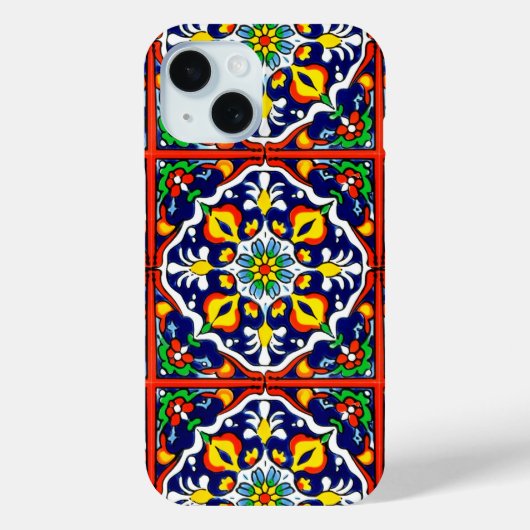 Mexican Talavera Terracotta Tile Design Nr. 3 Case-Mate iPhone Hülle (Rückseite)