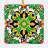 Mexican Talavera Terracotta Tile Design Nr. 4 Keramikornament (Vorderseite)