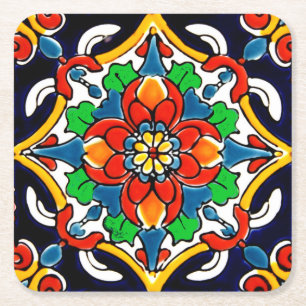 Mexican Talavera Terracotta Tile Design Nr. 5 Rechteckiger Pappuntersetzer
