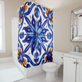 Mexican Talavera Terracotta Tile Design Nr. 8 Duschvorhang (Beispiel)