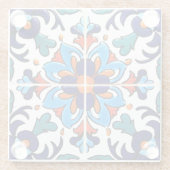 Mexican Talavera Terracotta Tile Design Nr. 9 Glasuntersetzer (Rückseite)