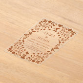 Mexican Talavera Terracotta Wedding Acryleinladungen (Ablage )