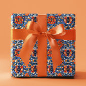 Mexican Talavera Tile Pottery Orange Blue Geschenkpapier